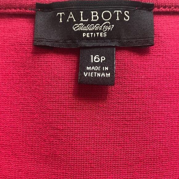 Talbots petites sleeveless dress womens 16 petite red stretchy office career chu - Picture 5 of 8